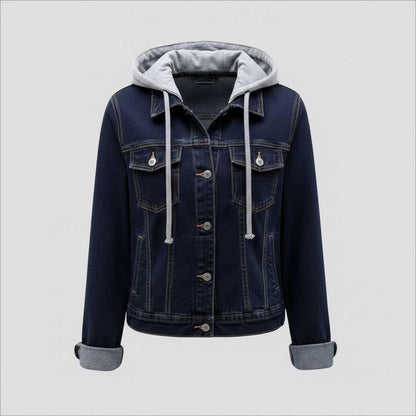 Denim Women's Jacket with Removable Hood | Casual Outerwear