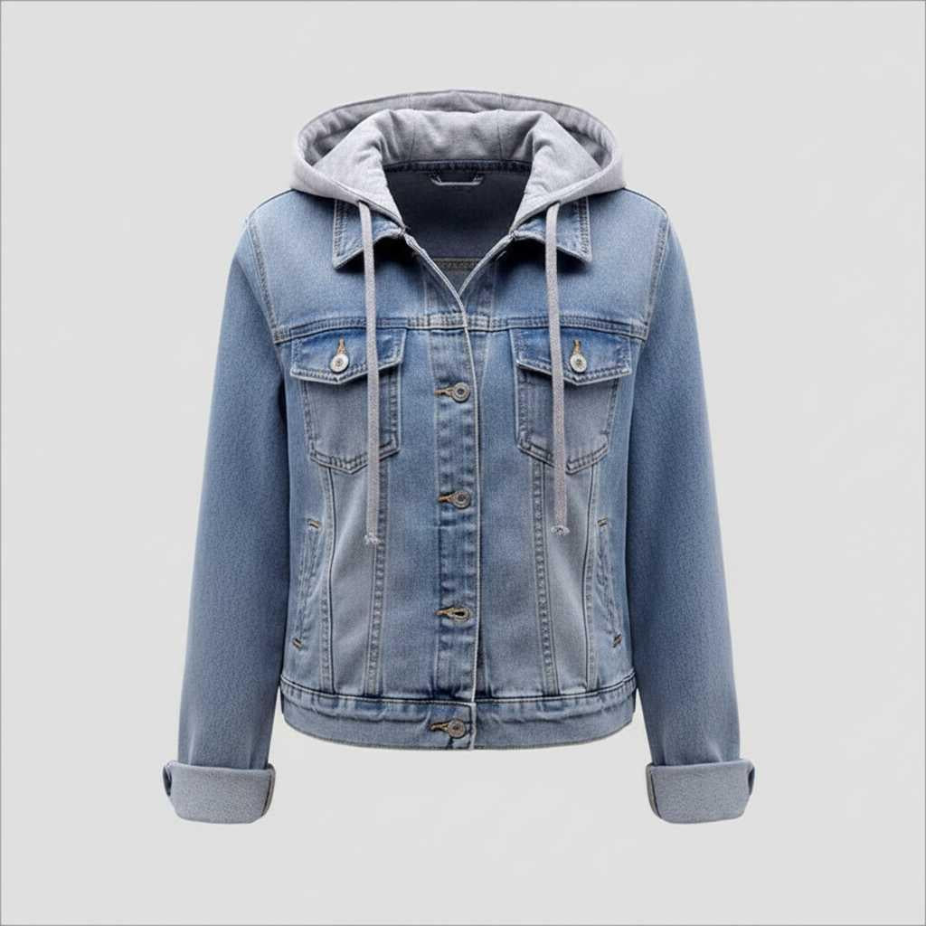 Denim Women's Jacket with Removable Hood | Casual Outerwear