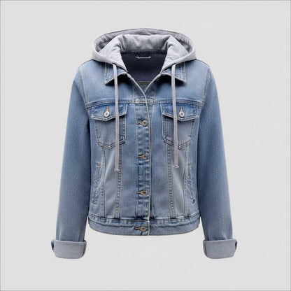 Denim Women's Jacket with Removable Hood | Casual Outerwear