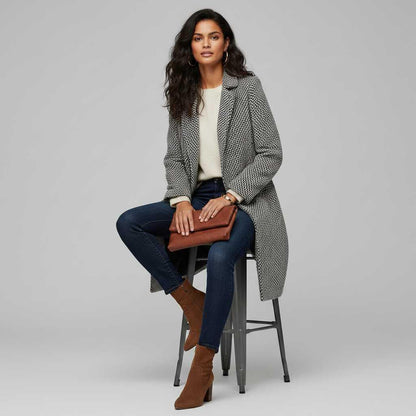 Elegant Long Wool Coat | Women's Winter Outerwear