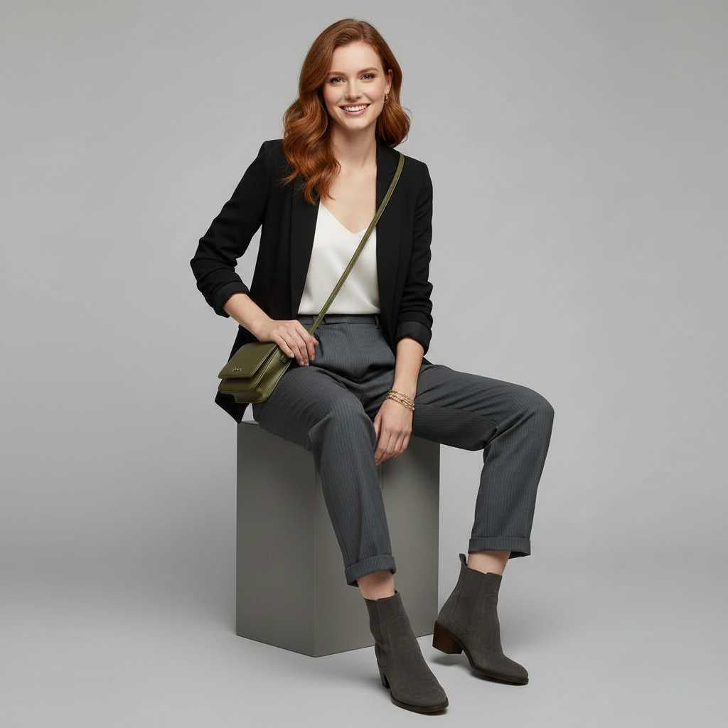 High Waist Women's Suit Trousers | Office Wear